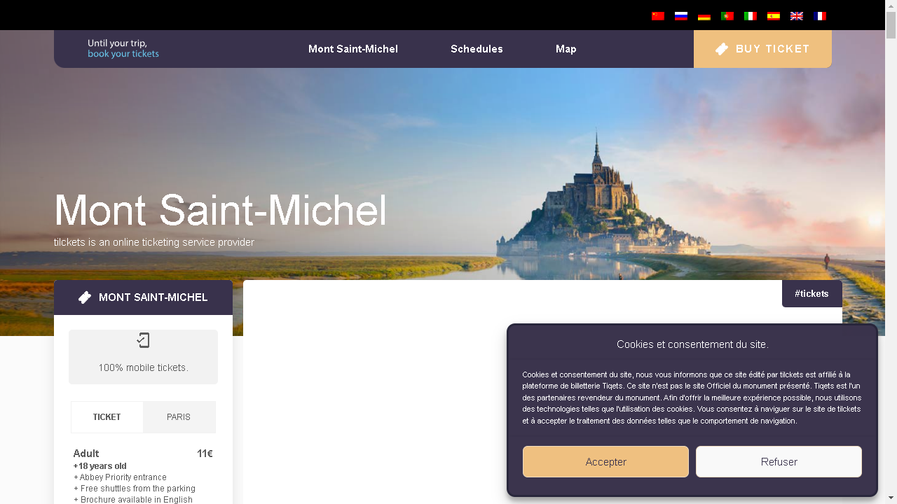 Capture d'écran de https://tilckets-mont-saint-michel.com/en/